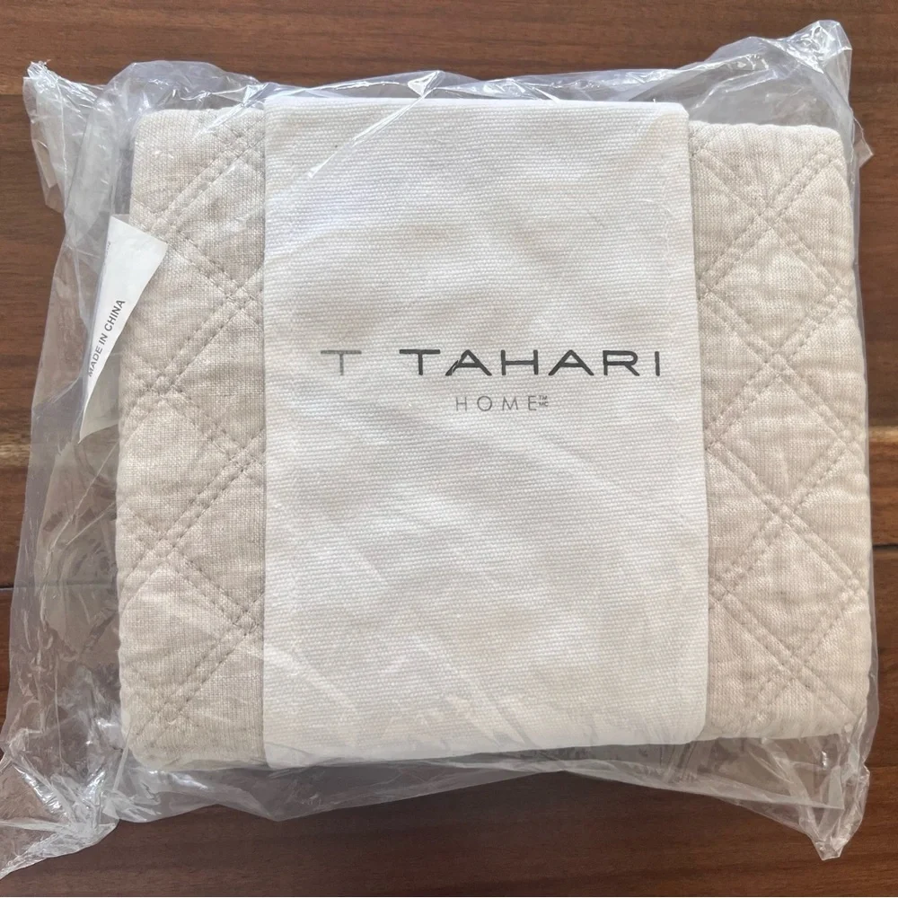 🎉LAST PIECE 🎉 TAHARI HOME 2pk Double Diamond Mel Linen Blend Shams - Picture 2 of 4
